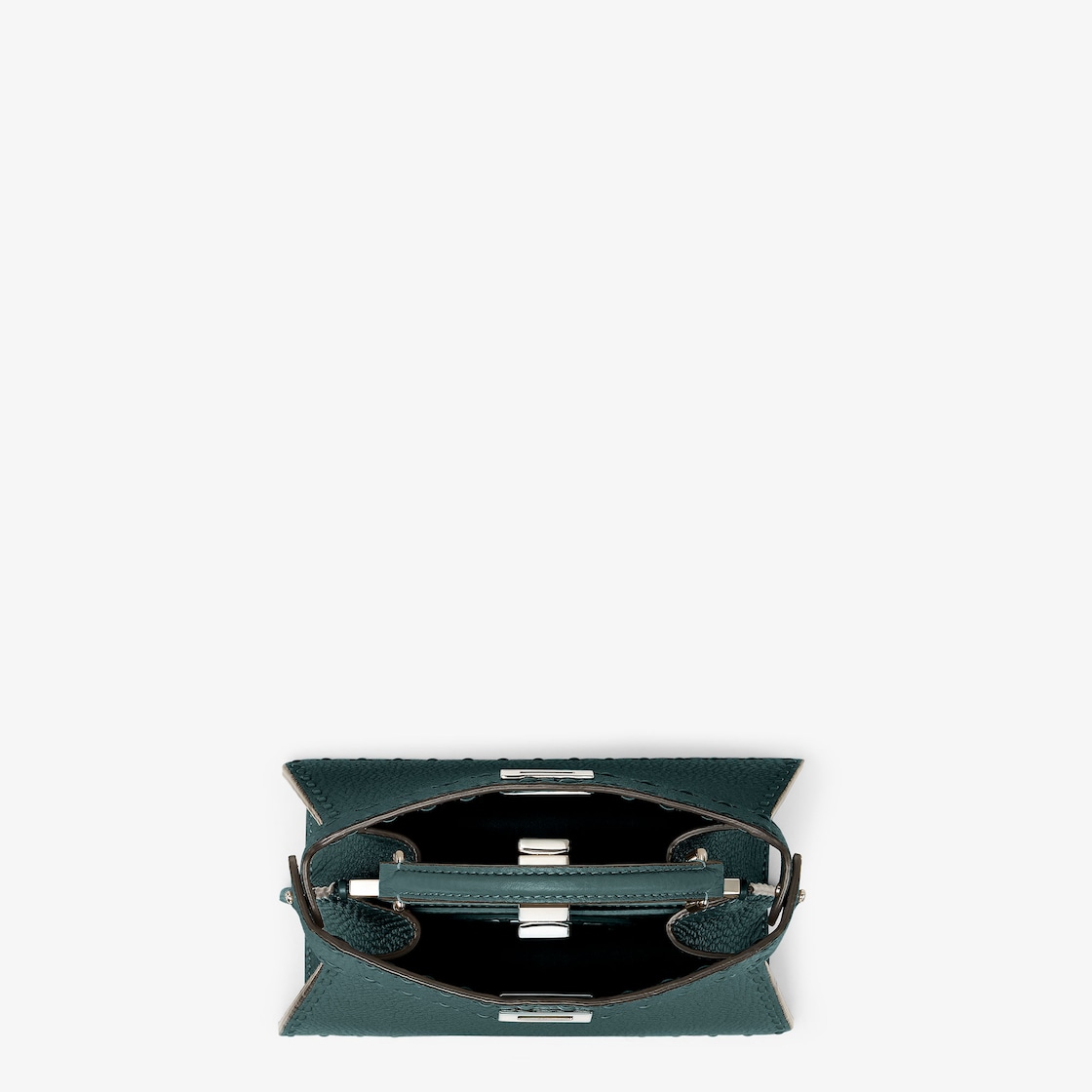 FENDI Peekaboo ISeeU Petite Green Selleria bag with 306 hand-sewn topstitches - Image 5